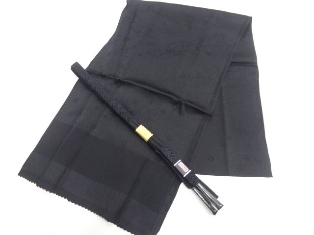 未使用品　正絹　喪服用　帯揚げ・帯締めセット